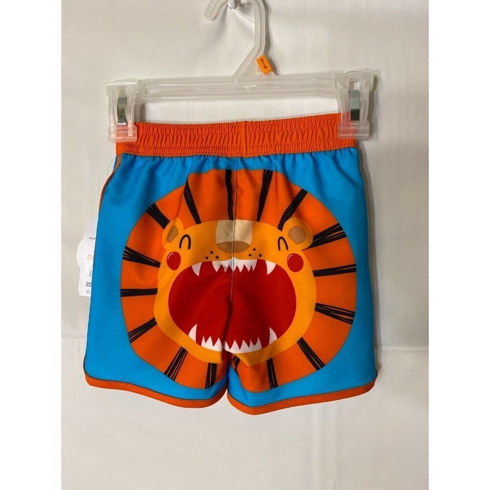 New Swim Trunks Swimsuit Lion Cute Boys 12m 12 months Vacation Blue Orange Baby